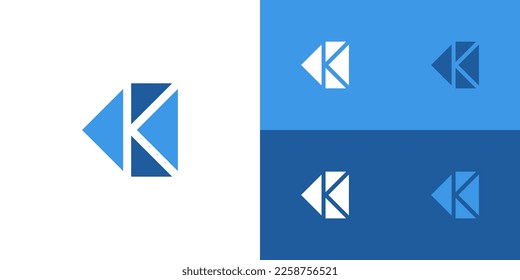 Letter K Rewind Logo Abstract