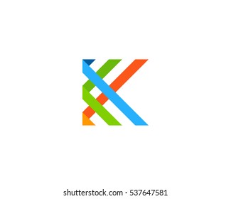 Letter K Ribbon Logo Design Template Element