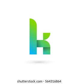 Letter K ribbon logo icon design template elements