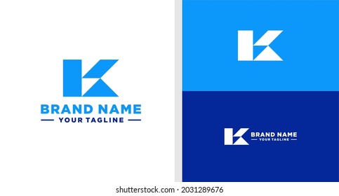  LETTER K ROOF LOGO GEOMETRIC EDITABLE