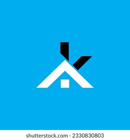 Letter K and roof logo icon