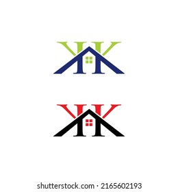 Letter K With Roof, Real Estate Logo Vector 001