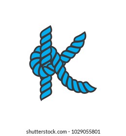 Letter K with rope concept