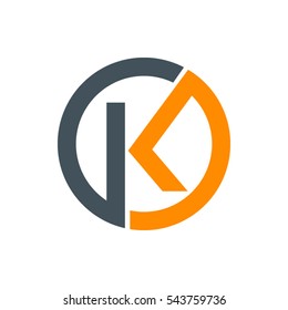 Letter K round vector logo design