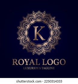 diseño de logotipo de vector circular de letra K real