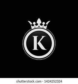 Letter K royal crown luxury logo design