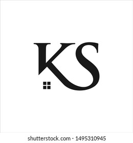 Letter K S Logo. Home Symbol. Icon Vector Eps 10.