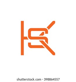 letter K and S monogram logo orange