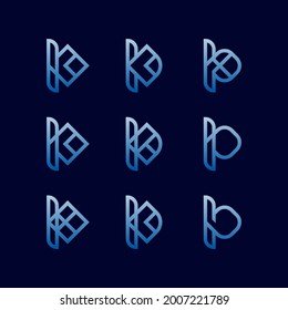 letter k set logo design