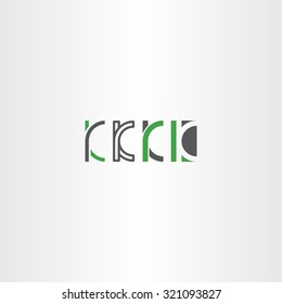 letter k set logo icon vector green gray design