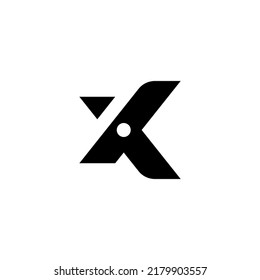 letter K shaped scissors logo design template