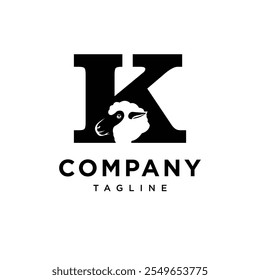 Letter K Sheep Logo Icon Vector