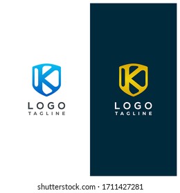 plantilla de diseño del logotipo del escudo K de letra [vector]