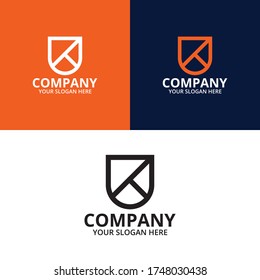 Letter K Shield Logo Template Vector