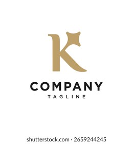 Letra K Shine Star Vector de icono de logotipo