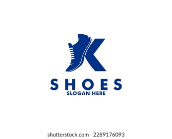 Letter K Shoes Logo Design Vector Icon Graphic Emblem Illustration, Shoe Logo Vector