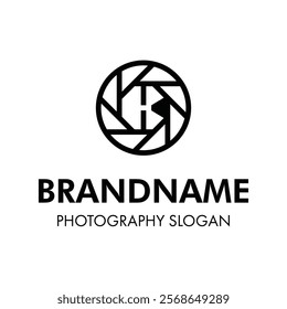 Letter K Shutter Photography Logo, for brand related to camera, lens, and aperture