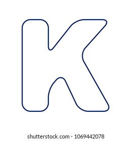 Letter K sign design template element. Vector. Flat style black icon on white.