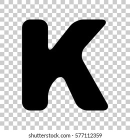Letter K sign design template element. Black icon on transparent