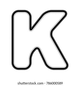 Letter K sign design template element. Vector. Flat style black icon on white.