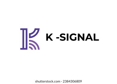 letter k signal vector template logo design