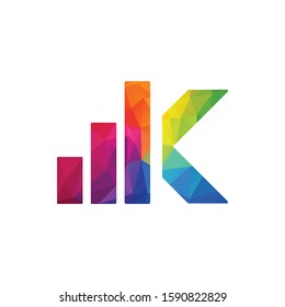 Letter K signals icon logo concept. K Initial Letter Technology and Internet Symbol Logo.	
