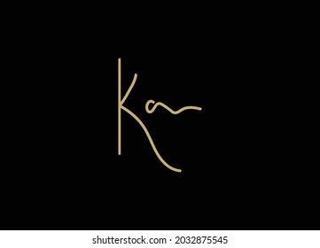 LETTER K AND A SIGNATURE LOGO FOR LOGO DESIGN OR ILLUSTRATION USE