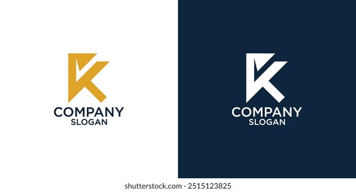 Letra K Diseño de Vector de logotipo de monograma abstracto simple