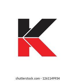 letter k simple geometric arrow logo vector