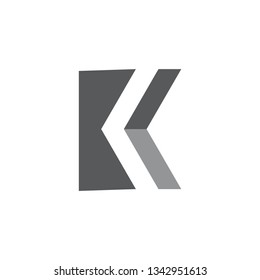 letter k simple geometric arrow logo vector