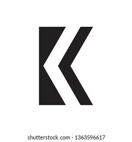 letter k simple geometric arrow logo vector