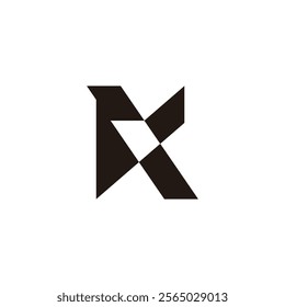 letter k simple geometric movement logo vector 