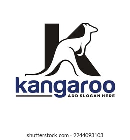 Letter K with simple Kangaroo