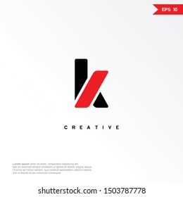 Letter K simple modern logo icon design template elements