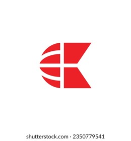 letter k simple run motion geometric logo vector 