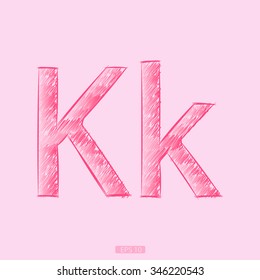 letter K sketch pink