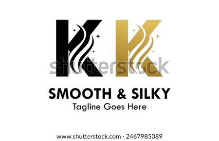 Letter k with smooth and silky design template illustration