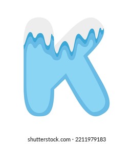 Letter K Snow, vector illustration