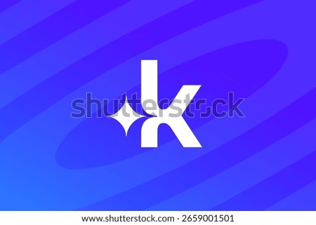 Letter K with sparkle logo icon design template elements
