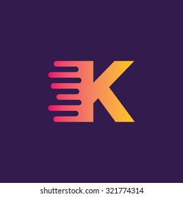 Letter K Speed Lines Vector