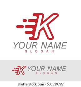 Letter K speed Logo Design template