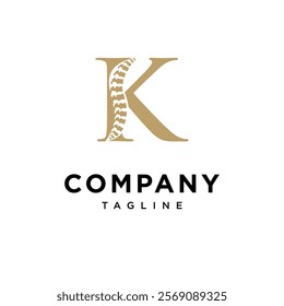 Letter K Spine Logo icon vector