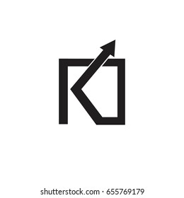 letter k in square with arrow design logo