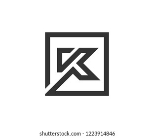 letter k square logo designs