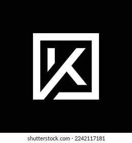 Letter K Square Logo. Modern Monogram Design