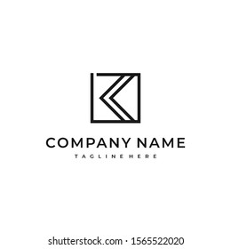 letter k in square logo. vector illustration modern style