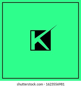 letter k square shaped logo design, flat and clean unique logo concept 