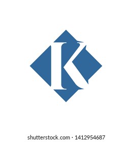 Letter K square simple logo design vector