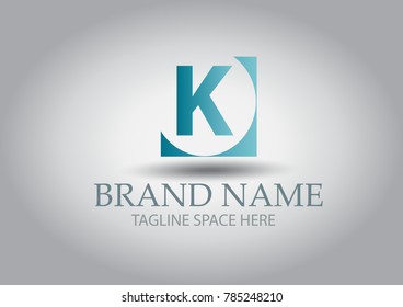 Letter K square vector logo design