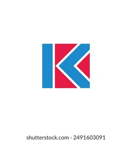 letter k squares colorful geometric simple logo vector 